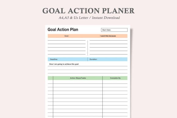 Download Goal Action Plan,Goal Planner - Premium Bundle