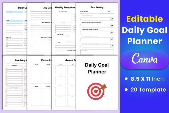 Download Daily Goal Planner Canva Interior - Premium Resources