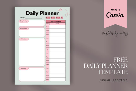 Download Free Daily Planner Template – Editable - Free daily planner Collection