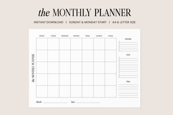 Download Undated Monthly Planner Template - Undated monthly planner template Collection