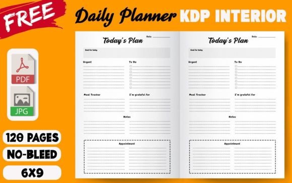 Download Free Daily Planner KDP Interior - Free daily planner Collection