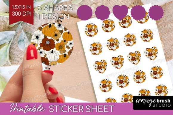 Download Coquette Pumpkin Printable Sticker Sheet - Premium Resources