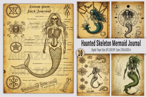 Download Haunted Skeleton Mermaid Journal - Mermaid journal Collection