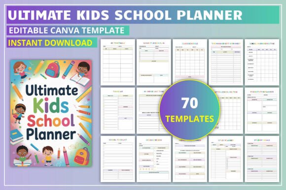Download Editable Ultimate Kids School Planner - Premium Bundle