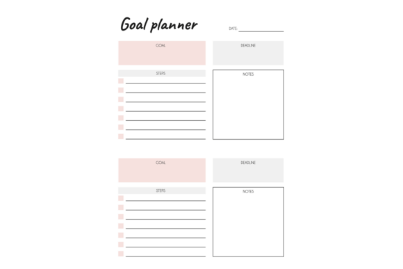 Download Goal Planner Worksheet. Minimal Printabl - Goal planner worksheet Collection