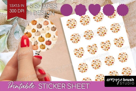 Download Coquette Pumpkin Printable Sticker Sheet - Premium Resources